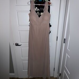 Birdy Grey Chiffon Taupe “Spence” Bridesmaid Gown